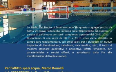 Un impianto europeo per la pallanuoto laziale